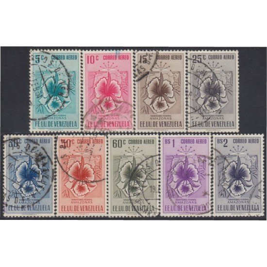 Venezuela  A- 501/09 1953 Escudo del Territorio Federal de Amazonas usados