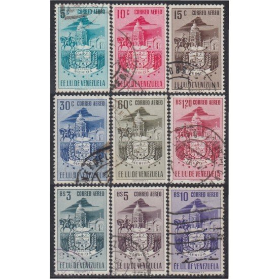 Venezuela A- 465/73 1953 Escudo del Estado de Mérida usados Venezuela A- 465/73 1953 Escudo del Estado de Mérida usados