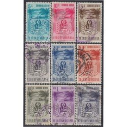 Venezuela A- 418/26 1952 Escudo del Estado de Sucre usados Venezuela A- 418/26 1952 Escudo del Estado de Sucre usados