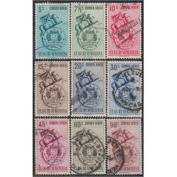 Venezuela A- 361A/67A 1951 Estatua de Bolívar Escudo de Venezuela usados Venezuela A- 361A/67A 1951 Estatua de Bolívar Escudo de Venezuela usados