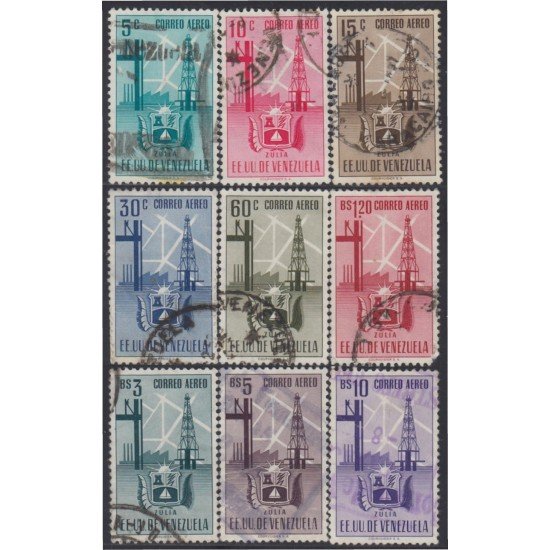 Venezuela A- 349/57 1951 Escudo del Estado de Zulia usados Venezuela A- 349/57 1951 Escudo del Estado de Zulia usados