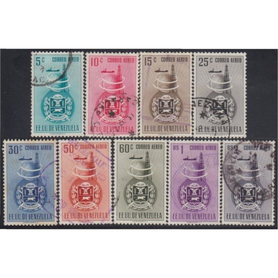 Venezuela A- 328/36 1951 Escudo del Estado de Anzoátegui usados Venezuela A- 328/36 1951 Escudo del Estado de Anzoátegui usados