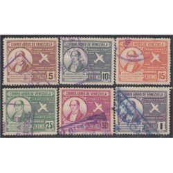 Venezuela A- 266/71 1949 100 Años de la muerte de Santos Michelena usados Venezuela A- 266/71 1949 100 Años de la muerte de Santos Michelena usados