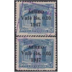 Venezuela A- 227/28 1947 Timbres de 1940/41 usados Venezuela A- 227/28 1947 Timbres de 1940/41 usados