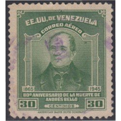Venezuela A- 213 1946 80º Aniversario de la muerte de andrés Bello usados Venezuela A- 213 1946 80º Aniversario de la muerte de andrés Bello usados