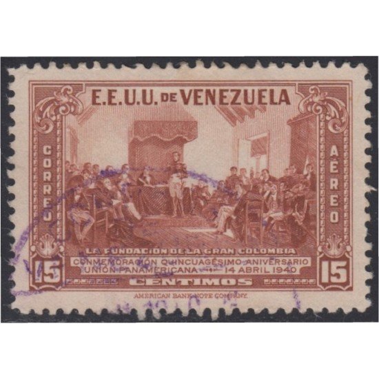 Venezuela A- 137 1940/44 50 Años de la Unión Panamericana usados Venezuela A- 137 1940/44 50 Años de la Unión Panamericana usados