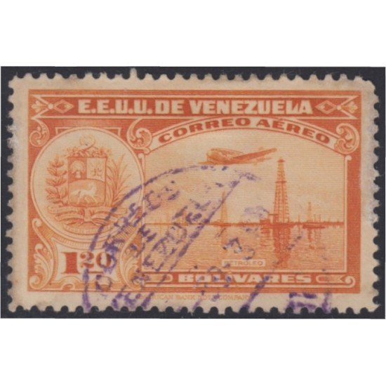 Venezuela A- 87 1938 Serie antigua Grabados Petróleo usados Venezuela A- 87 1938 Serie antigua Grabados Petróleo usados