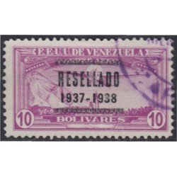 Venezuela A- 77 1938 Timbres de 1937 Resellado Avión usados Venezuela A- 77 1938 Timbres de 1937 Resellado Avión usados