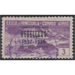 Venezuela A- 76 1938 Timbres de 1937 Resellado Avión usados Venezuela A- 76 1938 Timbres de 1937 Resellado Avión usados