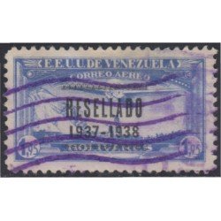 Venezuela A- 73 1938 Timbres de 1937 Resellado Avión usados Venezuela A- 73 1938 Timbres de 1937 Resellado Avión usados
