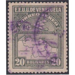 Venezuela A- 16 1930 Inauguración de la red interna de Aéropostal Avioneta y mapa de Venezuela usados Venezuela A- 16 1930 Inauguración de la red interna de Aéropostal Avioneta y mapa de Venezuela usados