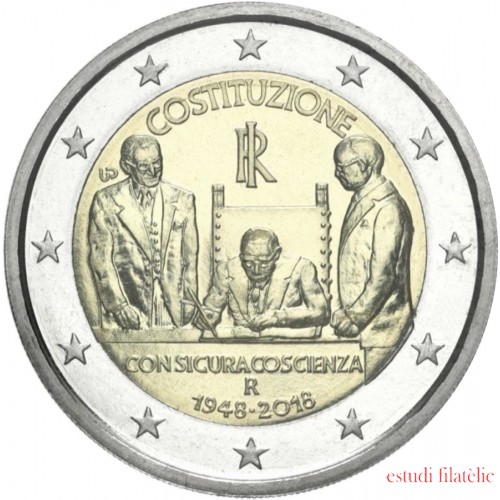 Italia 2018 2 € euros conmemorativos Av. Constitución