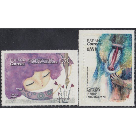 España Spain 5206/07 2018 IV Concurso DISELLO autoadhesivos MNH España Spain 5206/07 2018 IV Concurso DISELLO autoadhesivos MNH