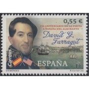 España Spain 5232 2018 150 Años de la visita del Almirante David G. Farragut MNH