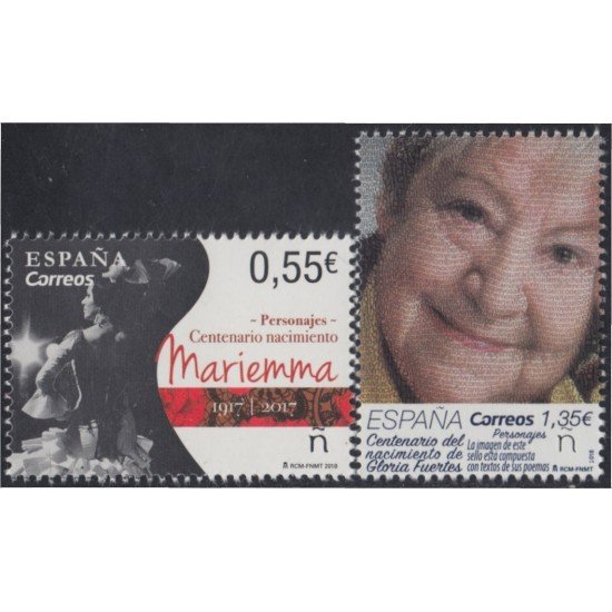 España Spain 5234/35 2018 100 Años de nacimiento Mariemma y Gloria Fuertes MNH España Spain 5234/35 2018 100 Años de nacimiento Mariemma y Gloria Fuertes MNH