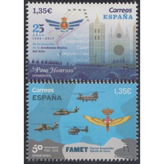 España Spain 5239/40 2018 50 Años Academia Básica del Ejército del aire MNH