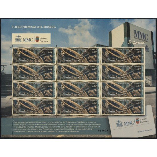 España Pliego Premium 59 2018 Museo Marítimo del Cantábrico de Santander MNH España Pliego Premium 59 2018 Museo Marítimo del Cantábrico de Santander MNH