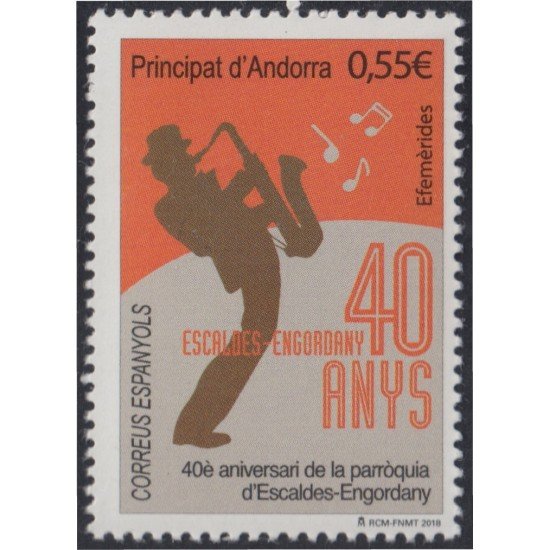 Andorra Española 467 2018 40 Años de la parroquia Escaldes-Engordany MNH Andorra Española 467 2018 40 Años de la parroquia Escaldes-Engordany MNH
