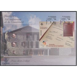 Andorra Española 466 2018 25 Aniversario de la Constitución SPD Sobre Primer día Andorra Española 466 2018 25 Aniversario de la Constitución SPD Sobre Primer día