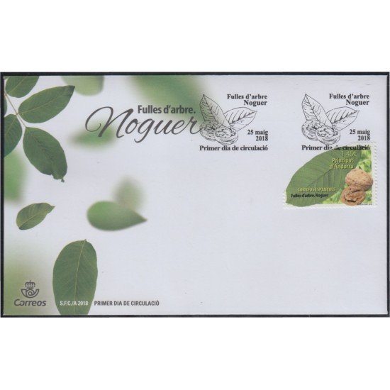 Andorra Española 470 2018 Hojas de árbol SPD Sobre Primer día Andorra Española 470 2018 Hojas de árbol SPD Sobre Primer día