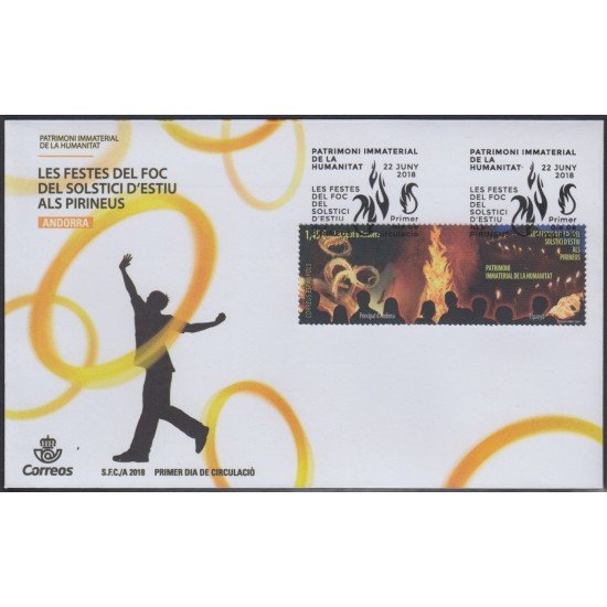 Andorra Española 472 2018 25 Fiestas Andorranas Solstici SPD Sobre Primer día Andorra Española 472 2018 25 Fiestas Andorranas Solstici SPD Sobre Primer día