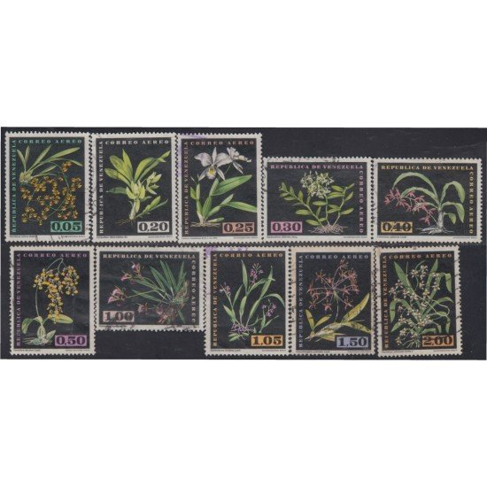Venezuela A- 755/64 1962 Serie Antigua Orquídeas usados Venezuela A- 755/64 1962 Serie Antigua Orquídeas usados
