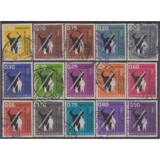 Venezuela  A- 728/35 1961 IX Censo general de población y el III Agropecuario usados