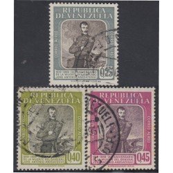 Venezuela A- 722/24 1960 Gral. José Antonio Anzoátegui usados Venezuela A- 722/24 1960 Gral. José Antonio Anzoátegui usados