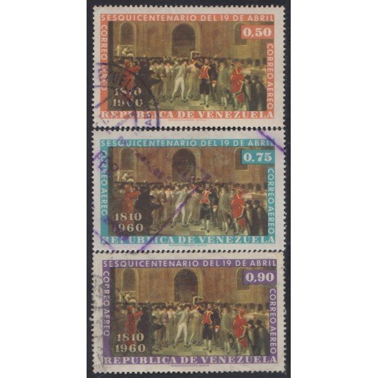Venezuela A- 713/15 1960 150 Años de la Independencia usados Venezuela A- 713/15 1960 150 Años de la Independencia usados