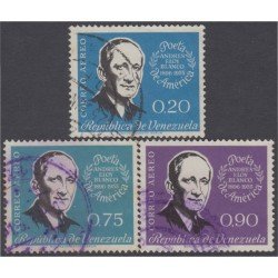 Venezuela A- 701/03 1960 5º Aniversario de la muerte de Andrés Eloy Blanco usados Venezuela A- 701/03 1960 5º Aniversario de la muerte de Andrés Eloy Blanco usados