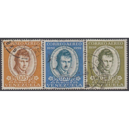Venezuela  A- 683/85 1960 Centenario de la muerte de Alexander von Humboldt usados