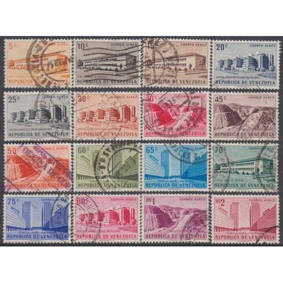 Venezuela A- 590/05 1956 Serie antigua sitios y monumentos usados Venezuela A- 590/05 1956 Serie antigua sitios y monumentos usados