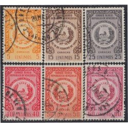 Venezuela A- 584/89 1955 Primera Convención Postal en Caracas usados Venezuela A- 584/89 1955 Primera Convención Postal en Caracas usados