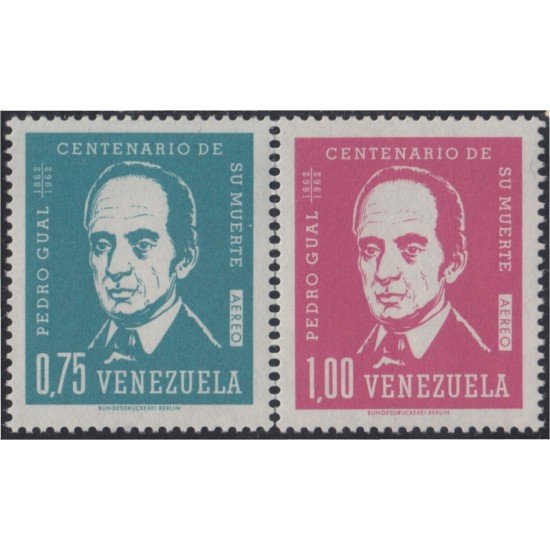 Venezuela  A- 805/06 1964 Pedro Gual Centenario de su muerte MNH