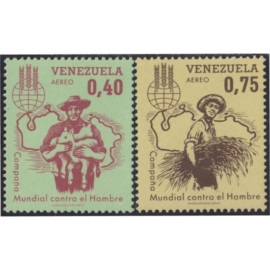 Venezuela A- 784/85 1963 Campaña Mundial contra el Hambre MNH Venezuela A- 784/85 1963 Campaña Mundial contra el Hambre MNH