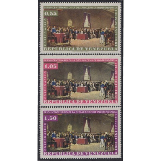 Venezuela A- 752/54 1962 150 Años de la Declaración de Independencia MNH Venezuela A- 752/54 1962 150 Años de la Declaración de Independencia MNH
