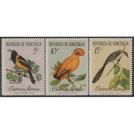 Venezuela A- 741/43 1961 Serie Antigua Pájaros Birds MNH Venezuela A- 741/43 1961 Serie Antigua Pájaros Birds MNH