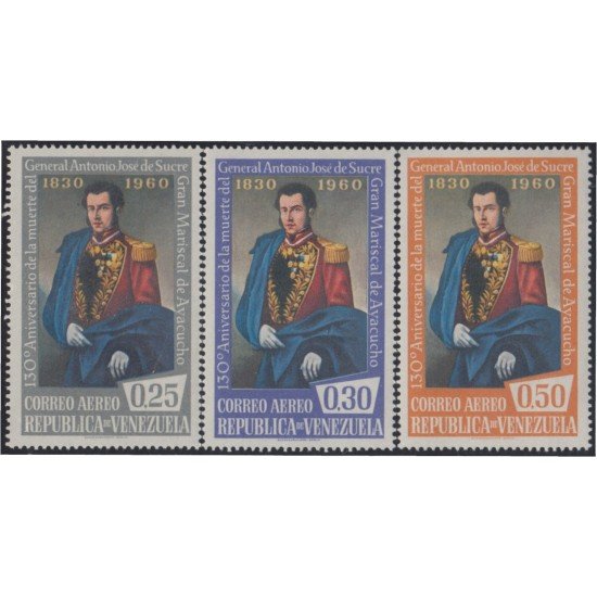 Venezuela A- 725/27 1960 Gral. Antonio José de Sucre MNH Venezuela A- 725/27 1960 Gral. Antonio José de Sucre MNH