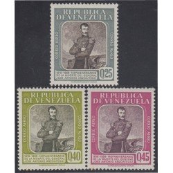 Venezuela A- 722/24 1960 Gral. José Antonio Anzoátegui MNH Venezuela A- 722/24 1960 Gral. José Antonio Anzoátegui MNH