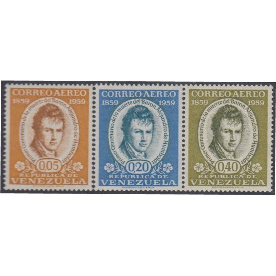 Venezuela  A- 683/85 1960 Centenario de la muerte de Alexander von Humboldt MNH