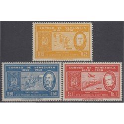 Venezuela A- 680/82 1959 Centenario del timbre MNH Venezuela A- 680/82 1959 Centenario del timbre MNH