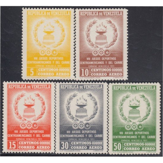 Venezuela A- 675/79 1959 8º Juegos deportivos de América Central y del Caribe MNH Venezuela A- 675/79 1959 8º Juegos deportivos de América Central y del Caribe MNH