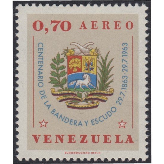 Venezuela  A- 789 1963 Centenario de la Bandera y Escudo MH