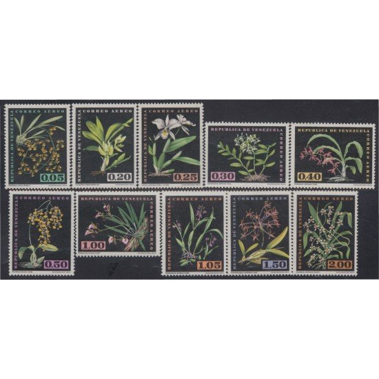Venezuela A- 755/64 1962 Serie Antigua Orquídeas MH Venezuela A- 755/64 1962 Serie Antigua Orquídeas MH