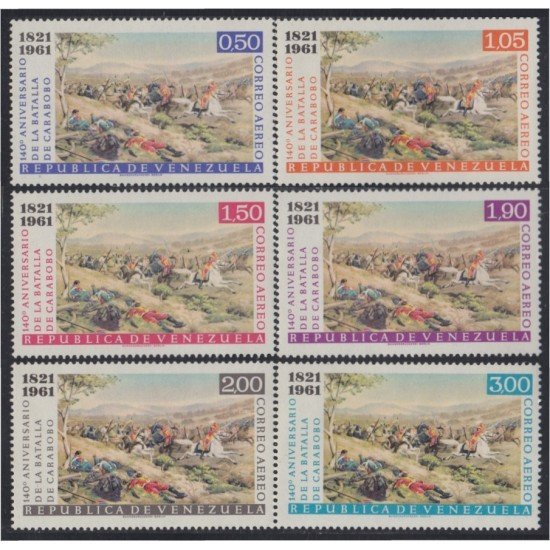 Venezuela A- 744/49 1961 140º Aniversario de la Batalla de Carabobo MH Venezuela A- 744/49 1961 140º Aniversario de la Batalla de Carabobo MH