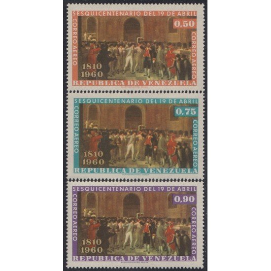 Venezuela A- 713/15 1960 150 Años de la Independencia MH Venezuela A- 713/15 1960 150 Años de la Independencia MH