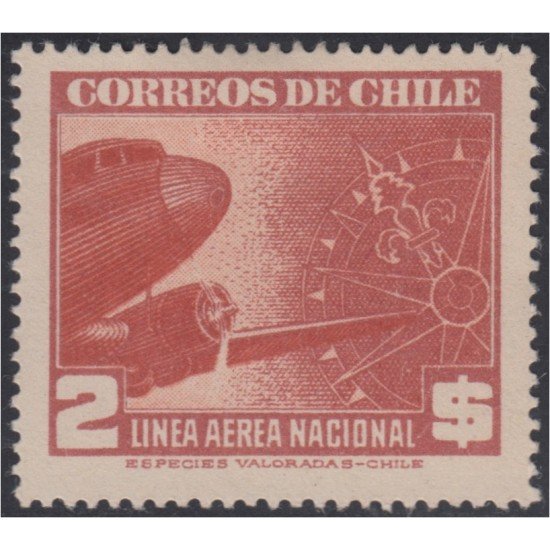 Chile A- 85 1942/46 Serie antigua sin Filigrane Avión MH Chile A- 85 1942/46 Serie antigua sin Filigrane Avión MH