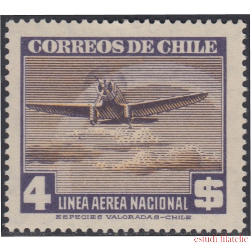Chile A- 65 1941/42 Serie antigua Filigrane A  Avión MH