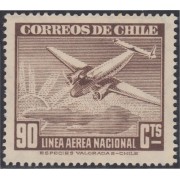 Chile A- 61 1941/42 Serie antigua Filigrane A  Avión MH