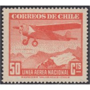 Chile A- 57 1941/42 Serie antigua Filigrane A Avión MH Chile A- 57 1941/42 Serie antigua Filigrane A Avión MH